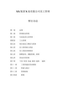 XX集團X處有限公司員工管理集團處有限公司員工管理辦法