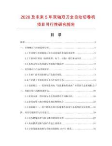 2026及未來5年雙軸雙刀全自動切卷機項目可行性研究報告