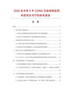 2026及未來5年CDMA無線視頻監控系統項目可行性研究報告