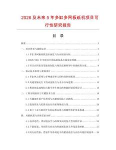 2026及未來5年多缸多網板紙機項目可行性研究報告