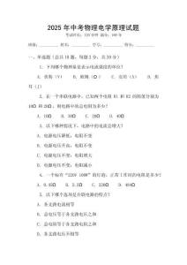 2025年中考物理電學原理試題