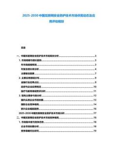 2025-2030中國(guó)互聯(lián)網(wǎng)安全防護(hù)技術(shù)市場(chǎng)供需動(dòng)態(tài)及應(yīng)用評(píng)估規(guī)劃