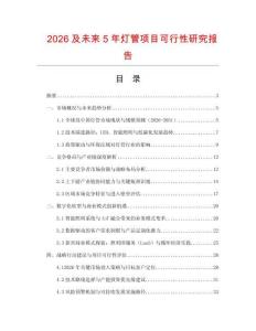 2026及未來(lái)5年燈管項(xiàng)目可行性研究報(bào)告