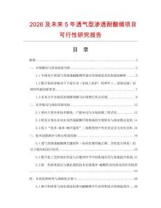 2026及未來(lái)5年透氣型滲透耐酸綢項(xiàng)目可行性研究報(bào)告