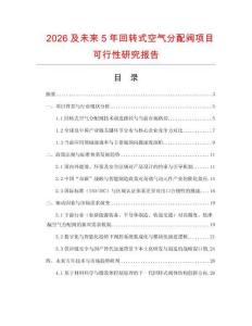 2026及未來5年回轉(zhuǎn)式空氣分配閥項目可行性研究報告