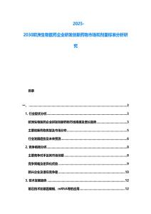 2025-2030歐洲生物醫(yī)藥企業(yè)研發(fā)創(chuàng)新藥物市場和劑量標(biāo)準(zhǔn)分析研究