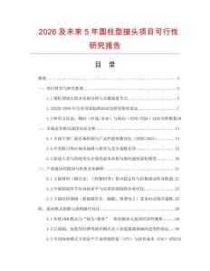 2026及未來5年圓柱型接頭項目可行性研究報告