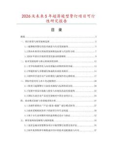 2026及未來5年超薄棱型警燈項目可行性研究報告