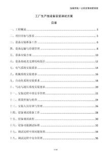 工廠生產線設備安裝調試方案