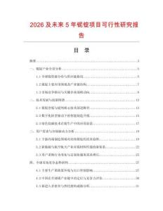 2026及未來(lái)5年鈮錠項(xiàng)目可行性研究報(bào)告