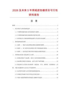 2026及未來5年照相濾色鏡項(xiàng)目可行性研究報(bào)告
