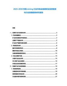 2025-2030巴西mining行業(yè)市場(chǎng)全面調(diào)研及投資前景與行業(yè)發(fā)展趨勢(shì)研究報(bào)告