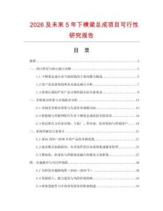 2026及未來5年下橫梁總成項目可行性研究報告