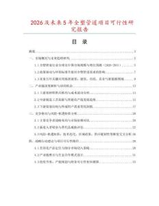 2026及未來5年全塑管道項目可行性研究報告