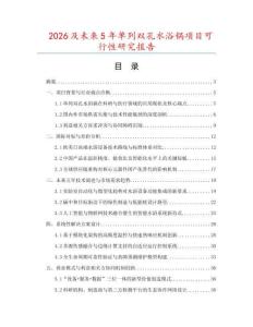 2026及未來(lái)5年單列雙孔水浴鍋?lái)?xiàng)目可行性研究報(bào)告