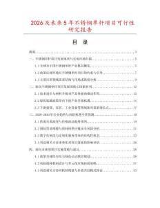 2026及未來5年不銹鋼單桿項目可行性研究報告