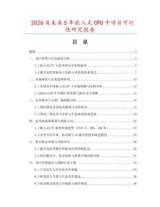 2026及未來5年嵌入式CPU卡項目可行性研究報告