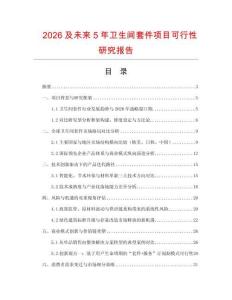 2026及未來5年衛生間套件項目可行性研究報告