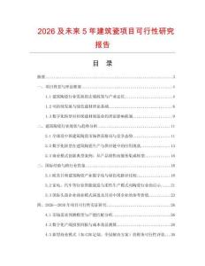 2026及未來5年建筑瓷項目可行性研究報告