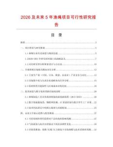 2026及未來5年漁繩項目可行性研究報告