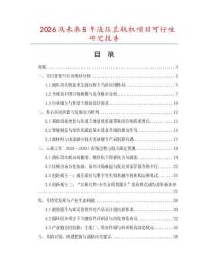 2026及未來5年液壓直軌機項目可行性研究報告