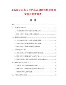 2026及未來5年汽車從動(dòng)同步鏈輪項(xiàng)目可行性研究報(bào)告