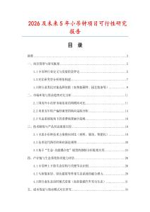 2026及未來5年小吊鐘項目可行性研究報告