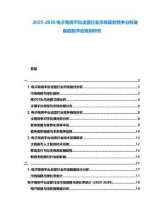 2025-2030電子商務平臺運營行業市場現狀競爭分析發展趨勢評估規劃研究