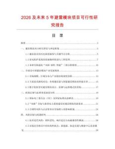 2026及未來5年避雷模塊項目可行性研究報告