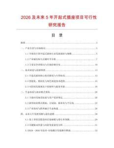 2026及未來5年開起式插座項目可行性研究報告