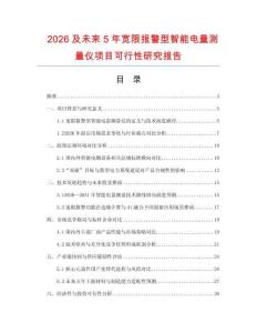2026及未來5年寬限報警型智能電量測量儀項目可行性研究報告