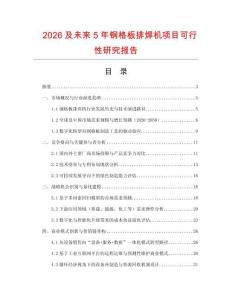 2026及未來5年鋼格板排焊機項目可行性研究報告