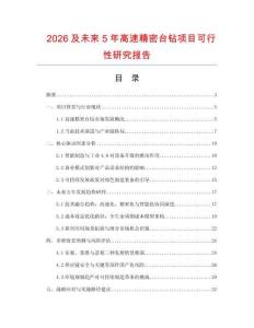 2026及未來5年高速精密臺鉆項目可行性研究報告