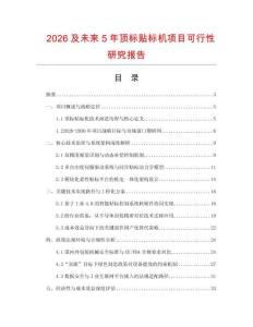 2026及未來5年頂標貼標機項目可行性研究報告