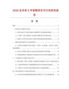 2026及未來5年鈮靶項目可行性研究報告