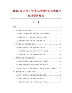 2026及未來5年液壓廢鋼剪切機項目可行性研究報告