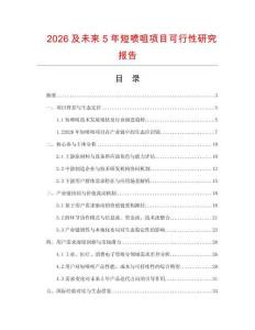 2026及未來5年短噴咀項目可行性研究報告
