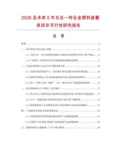 2026及未來5年五合一鋅合金塑料座餐具項目可行性研究報告