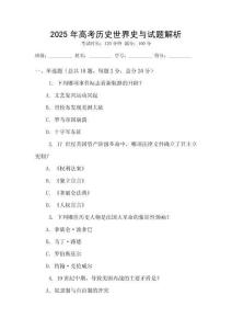 2025年高考歷史世界史與試題解析