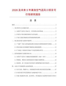 2026及未來5年高效空氣送風(fēng)口項目可行性研究報告