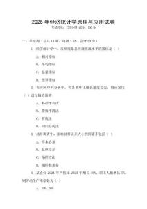 2025年經(jīng)濟統(tǒng)計學(xué)原理與應(yīng)用試卷