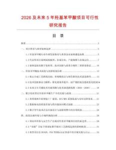 2026及未來(lái)5年羥基苯甲酸項(xiàng)目可行性研究報(bào)告