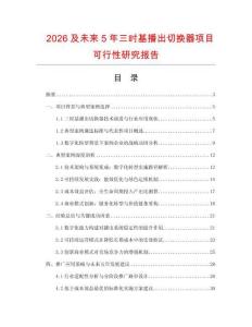 2026及未來5年三時基播出切換器項目可行性研究報告