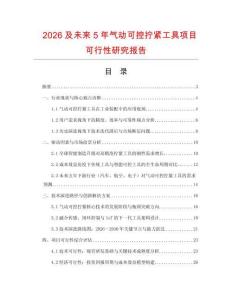 2026及未來(lái)5年氣動(dòng)可控?cái)Q緊工具項(xiàng)目可行性研究報(bào)告