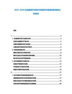 2025-2030石油勘探開發技術突破對市場結構影響的分析報告