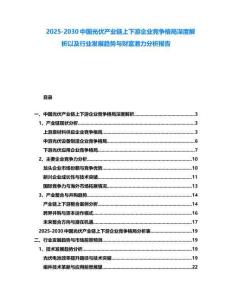2025-2030中國(guó)光伏產(chǎn)業(yè)鏈上下游企業(yè)競(jìng)爭(zhēng)格局深度解析以及行業(yè)發(fā)展趨勢(shì)與財(cái)富潛力分析報(bào)告