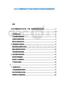2025中國新材料產業技術創新與市場需求匹配度研究