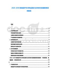 2025-2030新能源汽車充電設施行業布局與發展前景咨詢報告