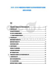 2025-2030中國信息技術服務行業市場供需現狀與發展趨勢分析報告