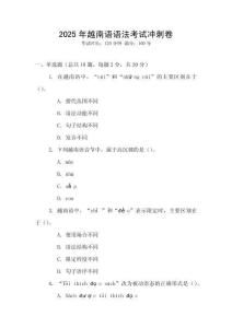2025年越南語(yǔ)語(yǔ)法考試沖刺卷